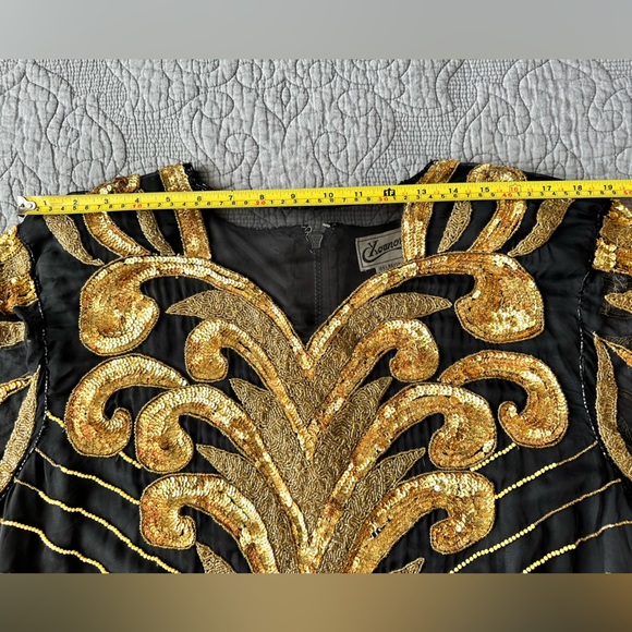 Vintage Black and Gold Beaded Dress by Xoanon - Picture 10 of 16